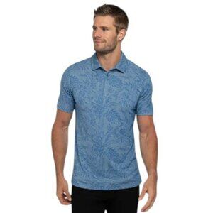 Men's Blue Patterned Polo Shirt